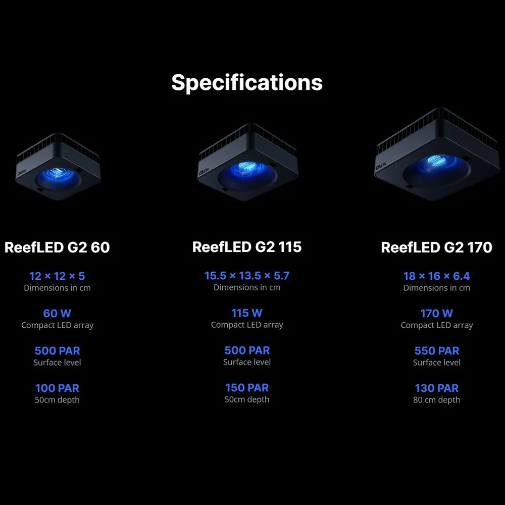 RedSea ReefLED G2 60/115/170 н – обзор и цена Reef Lighting