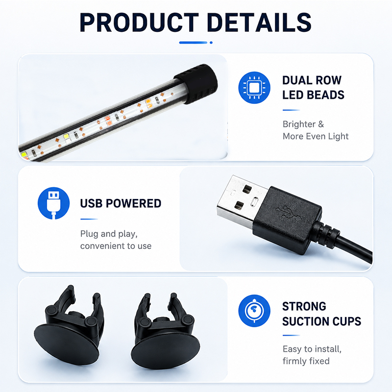18-58 см USB светодиодная ламп – обзор и цена Aquarium Marine Lights